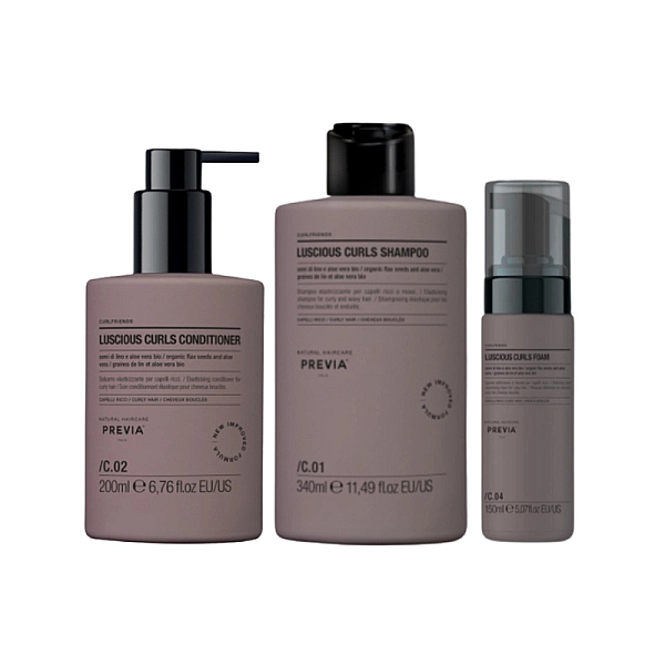 Pachet par cret luscious curl - sampon 340ml, balsam 200ml, spuma 150ml