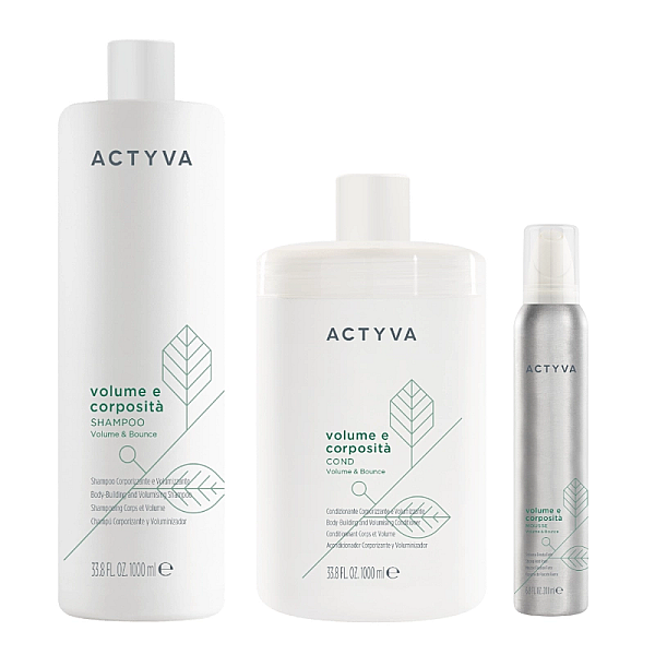 Pachet pentru volum new actyva volume e corposita - sampon 1000ml, balsam 1000ml, spuma volum 200ml