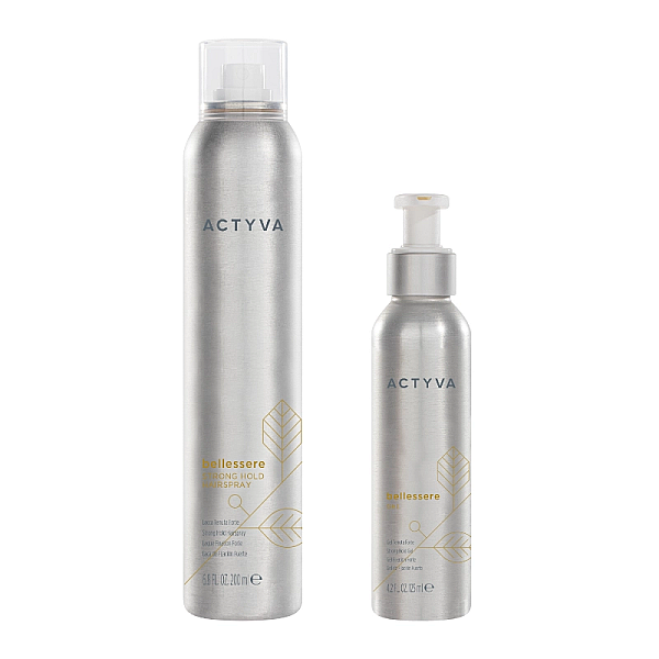 Pachet toate tipurile de par new actyva bellessere - fixativ uscare rapida 200ml, gel de par 125ml