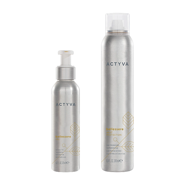Pachet toate tipurile de par new actyva bellessere - gel de par 125ml, spray protectie termica 200ml