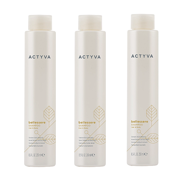 Pachet 3 x sampon 250ml hranitor pentru par si corp new actyva bellessere