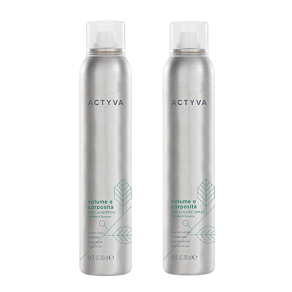 Pachet pentru volum new actyva volume e corposita - sampon uscat 200ml, spray uscat 200ml