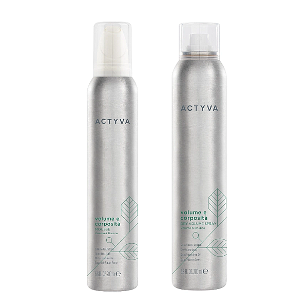 Pachet pentru volum new actyva volume e corposita - spuma de volum 200ml, spray uscat 200ml