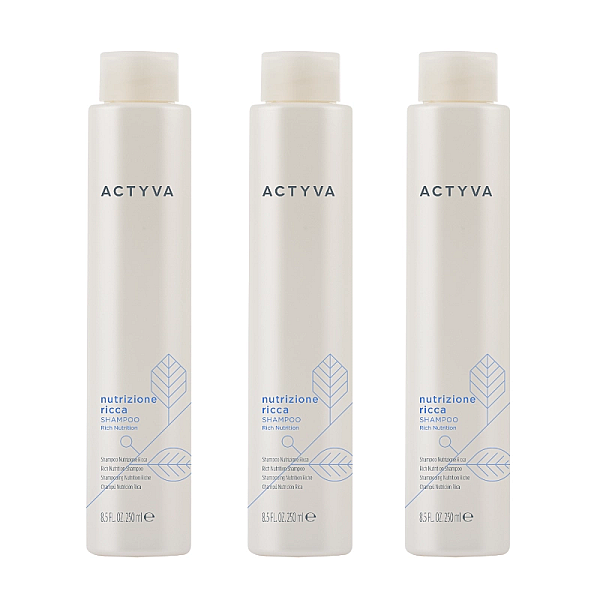 Pachet 3 x sampon intens hidratant pentru par foarte uscat new actyva nutrizione ricca 250ml