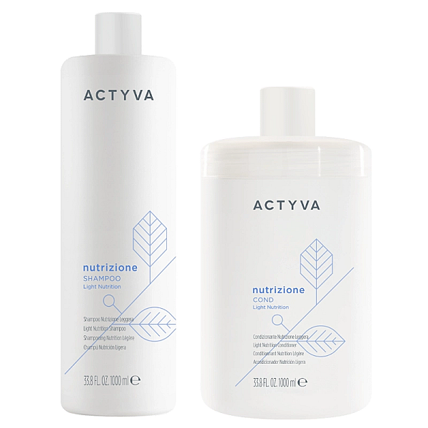 Pachet de hidratare pentru par fin new actyva nutrizione - sampon 1000ml, balsam 1000ml