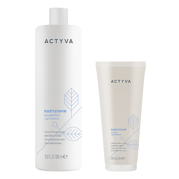 Pachet de hidratare pentru par fin new actyva nutrizione - sampon 1000ml, balsam 200ml