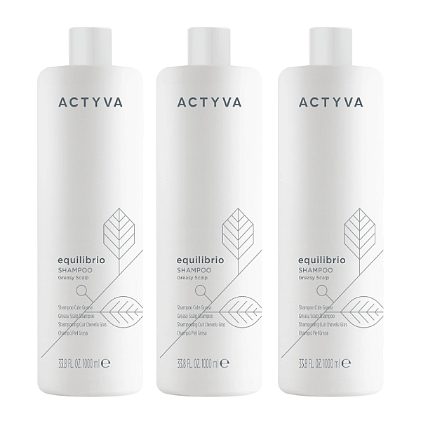Pachet 3 x sampon pentru echilibrarea scalpului gras new actyva equilibrio 1000ml