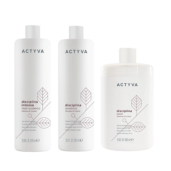 Pachet par indisciplinat new actyva disciplina - pre-sampon 1000ml, sampon 1000ml, masca 1000ml