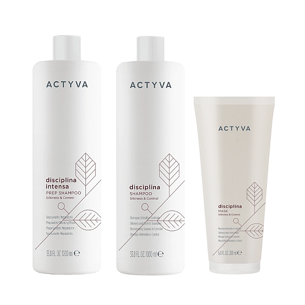 Pachet par indisciplinat new actyva disciplina - pre-sampon 1000ml, sampon 1000ml, masca 200ml