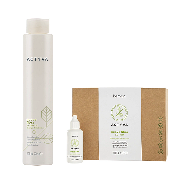 Pachet pentru par deteriorat new nuova fibra - sampon 250ml, tratament 12x30ml
