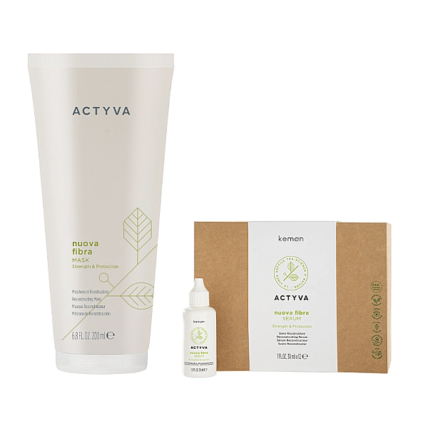 Pachet pentru par deteriorat new nuova fibra - masca 200ml, tratament 12x30ml