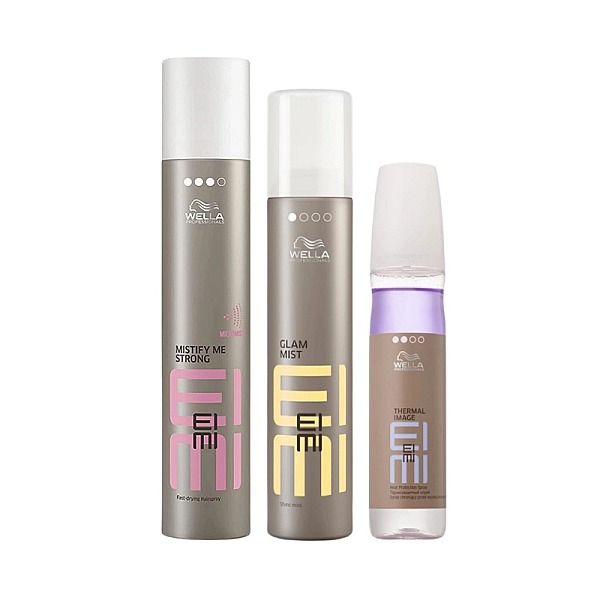 Pachet styling eimi - spray protectie termica 150ml, spray glam mist 200ml, fixativ strong 300ml