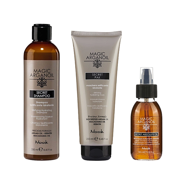 Pachet hidratare secret magic argan oil - sampon 250ml, masca 250ml, ulei 100ml