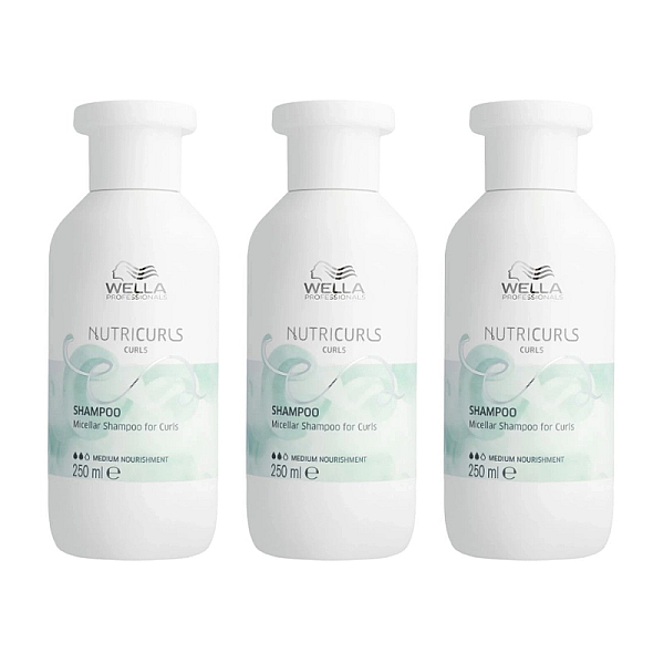 Pachet 3 x sampon micelar pentru par cret sau ondulat care nutricurls 250ml