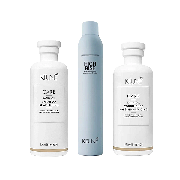 Pachet stralucire si hranire care satin oil - sampon 300ml, balsam 250ml, spray volum 300ml