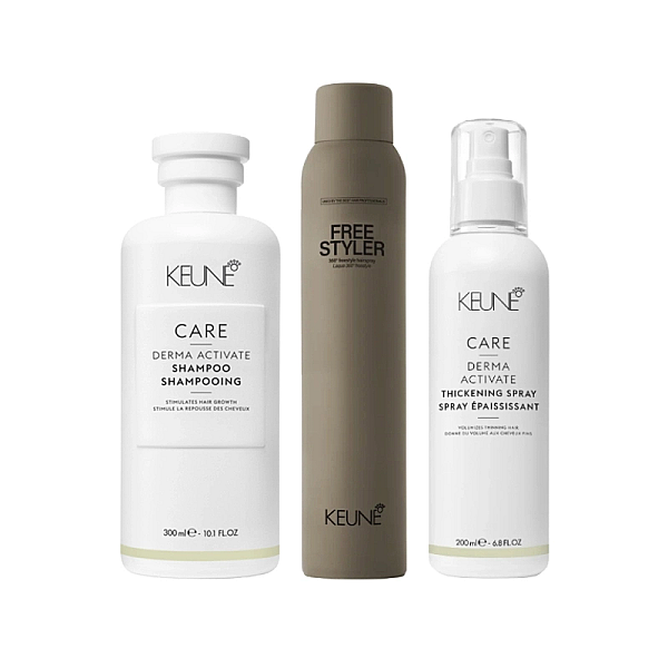 Pachet pentru scalp sensibil care derma activate - sampon 300ml, spray 200ml, fixativ 300ml