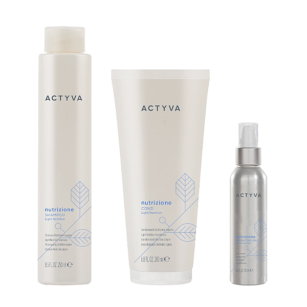 Pachet hidratare par fin new actyva nutrizione - sampon 250ml, balsam 200ml, lapte hidratant 125ml
